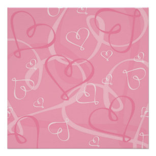 Roze hartritme perfect poster
