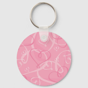Roze hartritme sleutelhanger