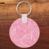 Roze hartritme sleutelhanger (Voorkant)