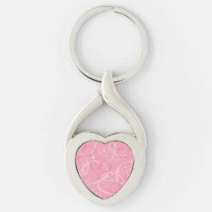 Roze hartritme sleutelhanger