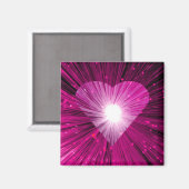 Roze hartritme voorkant magneet (Voorkant / Achterkant)