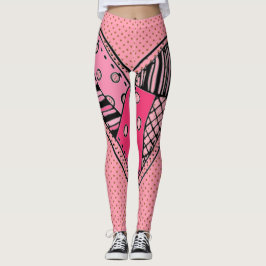 Roze hartritmekleppen - Juniors en vrouwengrootten Leggings