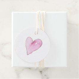 Roze hartritmepatronen Waterverven zonder liefdest Bedankjes Labels