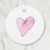 Roze hartritmepatronen Waterverven zonder liefdest Bedankjes Labels (Voorkant)