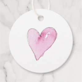 Roze hartritmepatronen Waterverven zonder liefdest Bedankjes Labels