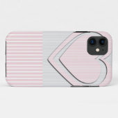 Roze hartritmepatroonstriped #1 - iPhone Case (Achterkant (horizontaal))