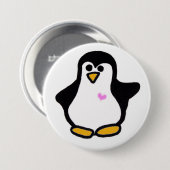 Roze hartritmepijn Penguin Ronde Button 7,6 Cm (Voorkant /achterkant)