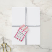 Roze hartritmestaffels voor het Label met cadeaus Cadeaulabel (Met Touw)