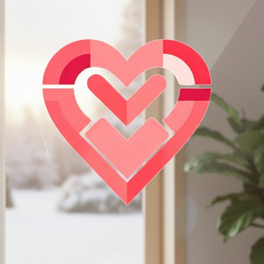 Roze hartritmestopzetting raamsticker