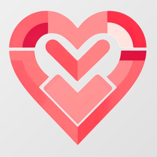 Roze hartritmestopzetting raamsticker (Vel)