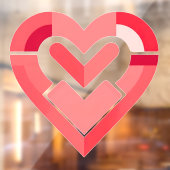 Roze hartritmestopzetting raamsticker (Vel 2)