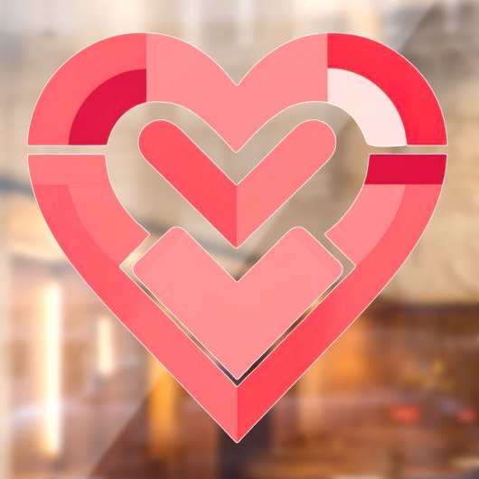 Roze hartritmestopzetting raamsticker (Vel 2)