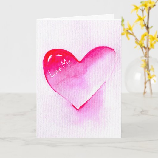 Roze hartrunge pop houdt van me kaart (Gele Bloem)