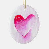 Roze hartrunge pop houdt van me keramisch ornament (Rechts)