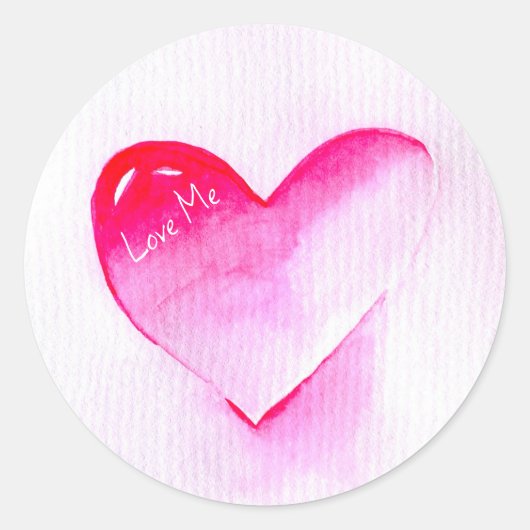 Roze hartrunge pop houdt van me ronde sticker (Voorkant)