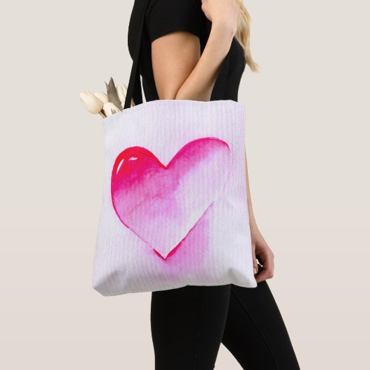 Roze hartrunge pop houdt van me tote bag (Dichtbij)