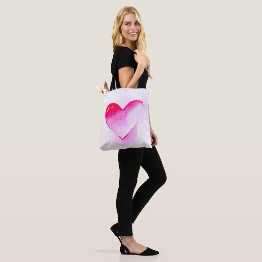 Roze hartrunge pop houdt van me tote bag (Op model)