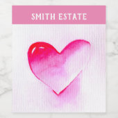 Roze hartrunge pop houdt van me wijn etiket (Enkel label)