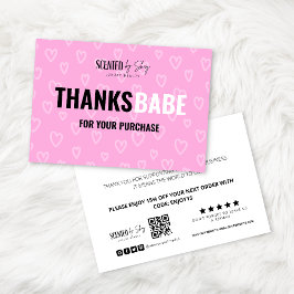 roze hartsatroon bedrijf bedankt kaart