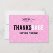 roze hartsatroon bedrijf bedankt kaart (Voorkant)