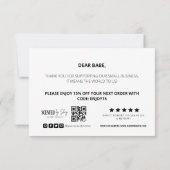 roze hartsatroon bedrijf bedankt kaart (Achterkant)