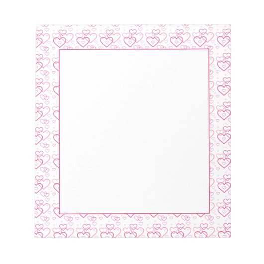 Roze hartsbuis - patroon - Valentijnsdag Notitieblok (Voorkant)