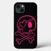 Roze hartschedel en kruisgraten Case-Mate iPhone case (Achterkant)