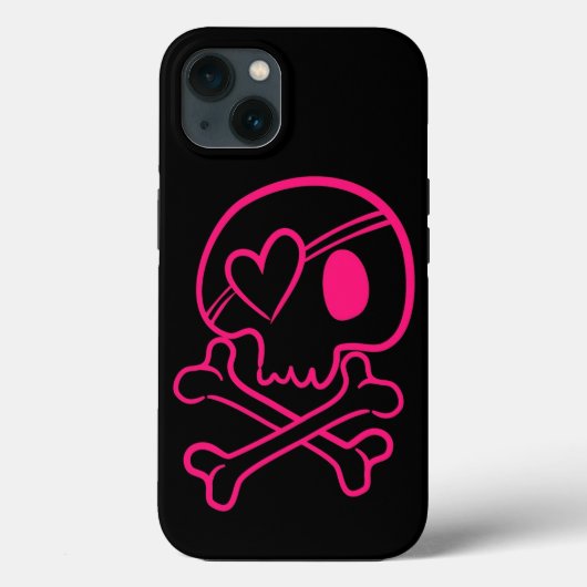 Roze hartschedel en kruisgraten Case-Mate iPhone case (Achterkant)