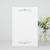 Roze hartscrollen briefpapier (Staand voorkant)