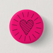 Roze hartsflair Pin Ronde Button 3,2 Cm (Voorkant)