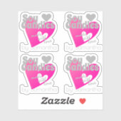 Roze hartsgrijs gemaakt van de liefdessoykaarsen sticker (Vel)