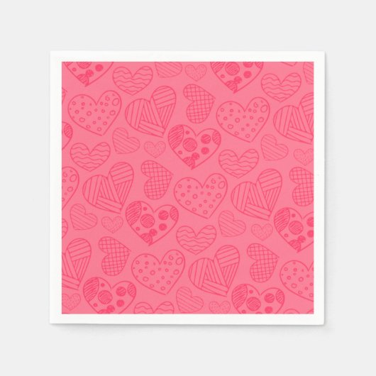 Roze hartsketting servet (Voorkant)