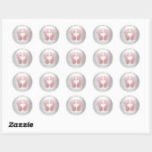 Roze hartslag Baby shower Glitter Hartelijk dank Ronde Sticker (Vel)