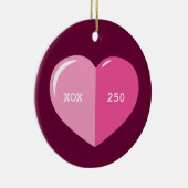 Roze hartslag Capsule Keramisch Ornament (Rechts)