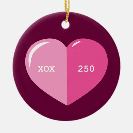Roze hartslag Capsule Keramisch Ornament (Voorkant)