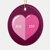 Roze hartslag Capsule Keramisch Ornament (Links)