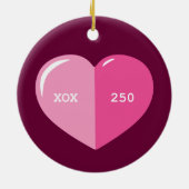 Roze hartslag Capsule Keramisch Ornament (Achterkant)