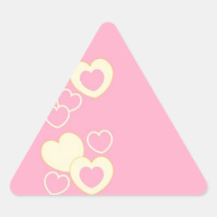 Roze hartslag Eyelet achtergrond driehoek ticker Sticker
