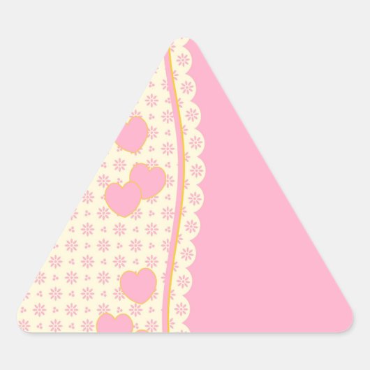 Roze hartslag Eyelet achtergrond driehoek ticker Sticker (Voorkant)