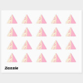 Roze hartslag Eyelet achtergrond driehoek ticker Sticker (Vel)