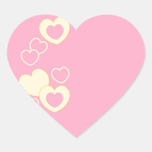 Roze hartslag Eyelet Achtergrond Heart Sticker (Voorkant)
