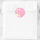 Roze hartslag Eyelet achtergrond Ronde Sticker (Tas)