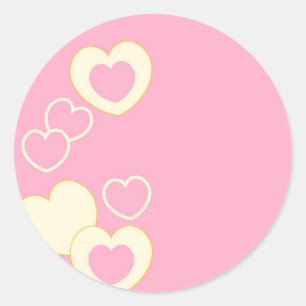 Roze hartslag Eyelet achtergrond Ronde Sticker