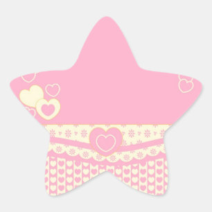 Roze hartslag Eyelet Background Star Sticker