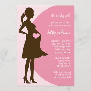 Roze hartslag in de uitnodiging voor het Baby show