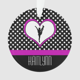 Roze hartslag met Polka-Stippen Cheer Ornament