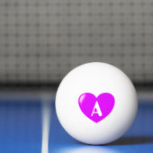 Roze hartslag met uw monogram op maat pingpongbal (Net)