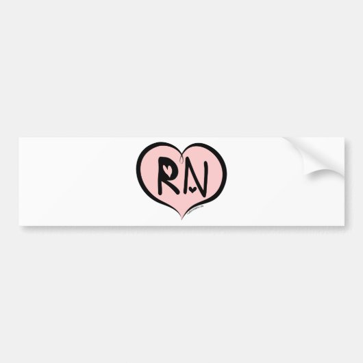 Roze hartslag RN Bumpersticker (Voorkant)