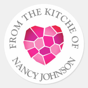 Roze hartslag uit de keuken van de sticker