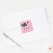 Roze hartslot en sleutel Dank u Stickers (Envelop)